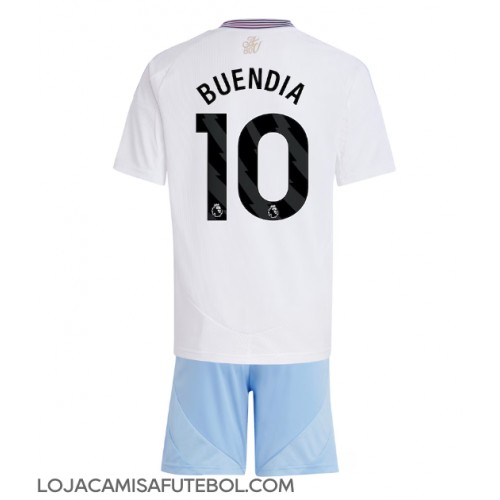 Camisa de Futebol Aston Villa Emiliano Buendia #10 Equipamento Secundário Infantil 2024-25 Manga Curta (+ Calças curtas)